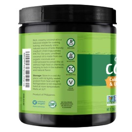 NATURELO Coconut Oil - Multi-Purpose Extra Virgin Coconut Oil for Skin, Organic Oil for Cooking, Unrefined Oil for Hair 32 oz