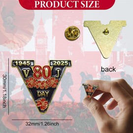 1945-2025 VJ Day 80th Anniversary Pin Victory Over Japan Solider Poppy Brooch Enamel Badge Memorabilia