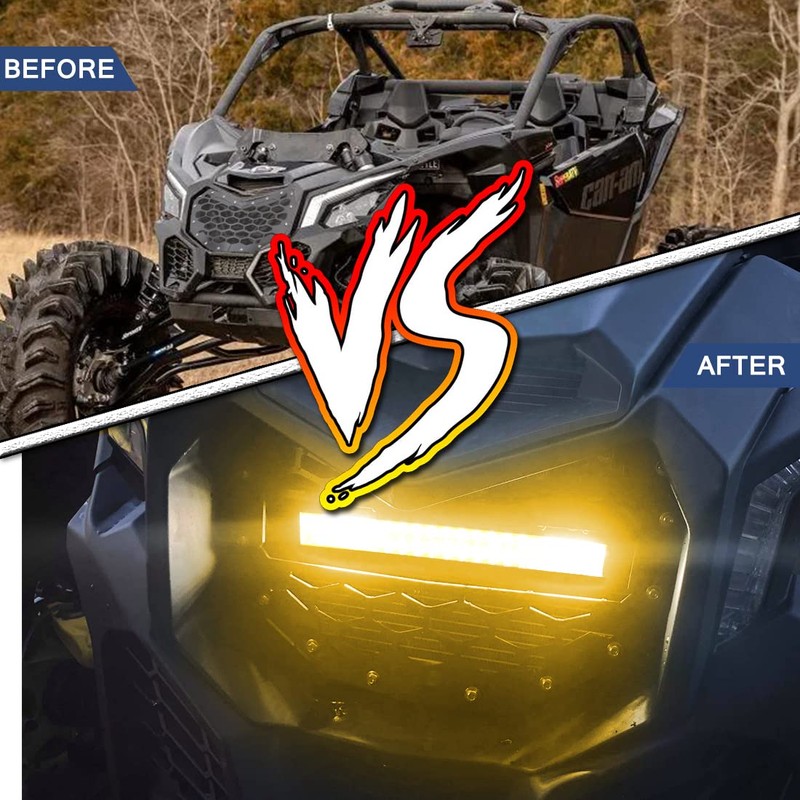 Chelhead Black Steel Grille with 11 INCH Yellow Slim Led