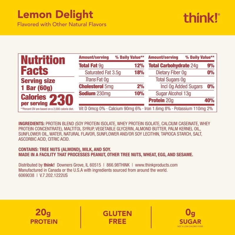 think! Protein Bars, High Protein Snacks, Gluten Free, Kosher Friendly,