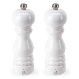 Peugeot Paris U'Select 7-Inch Pepper & Salt Mill Set, White Lacquer
