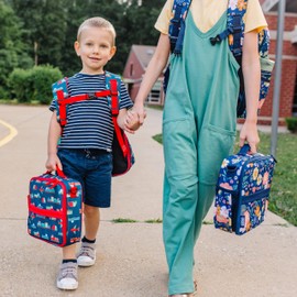 Wildkin ECO rPET Insulated Kids Lunch Box for Boys & Girls – Durable Exterior with Interior Mesh Pocket & Multiple Carry Options - Keeps Food Fresh – Ideal for School & Travel - Transportation