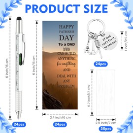 Sayglossy 24 Set Father's Day Gift Includes Multitool 6-in-1 Pens Dad Keychains and Blessing Cards with Opp Bags for Father's Day Husband Birthday Party Gift