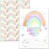 Birthday Party Invitation Cards, Rainbow Happy Birthday Party Invites, Colorful