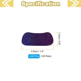 PATIKIL 120 Pairs Sports Eye Black Stickers, Under Eye Black Strips Football Face Stickers Breathable Eyeblack Sticker for Baseball Fans on Game Day, Glitters Purple