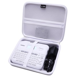 LTGEM Hard Case Compatible with Brother P-Touch PT- D610BT / PT-D410 / PTD600 / PT-D460BT/ PTD400AD Label Maker - Travel Protective Carrying Storage Bag (White)