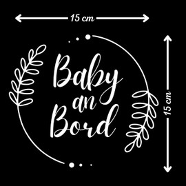 Baby on Board Sticker Car, Baby on Board Car Sticker, Baby Car Sticker 15 x 15 cm, Weatherproof and UV-Resistant Sticker Car, Sticker Baby and Car Baby for Safe Drives with Your Child
