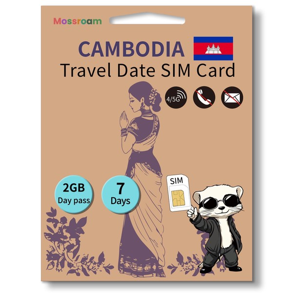 Cambodia Data SIM Card: Daily 2GB High-Speed Data, 7 Days