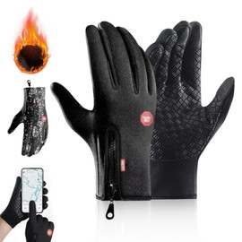 nnOuOnn Touch Screen Gloves Men Women, Winter Thermal Black Gloves for Work Running Ski Cycling Driving for Men Women, 2025 New Riding Warm Windproof Cozy Gloves for Ladies Men