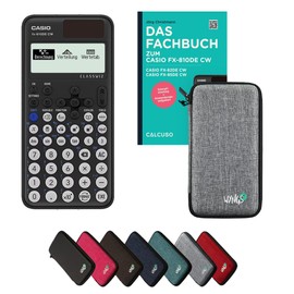 Casio fx-810DE CW with Protective Case Light Grey & Book (96 Pages, DIN A5) - Scientific Calculator - Smart Set