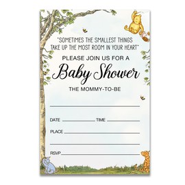 Dolimifa Vintage Winnie the Pooh Baby Shower Invitations Fill in Style Pooh Baby Shower Gender Neutral Invites, 20 Count With Envelopes