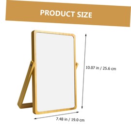 PACKOVE Desktop Vanity Mirror Light Yellow Stable Base for Makeup and Dressing Durable Practical Tabletop Cosmetic Mirror with Chic Design Family