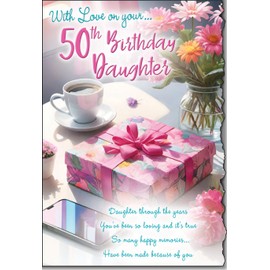 With Love Daughter 50th birthday Card lovely Verse