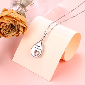 HOOHWE S925 Sterling Silver Necklace Heart Teardrop Urn Cremation for Ashes Memorial Keepsake Pendant for Women Men