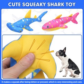 BINGPET Floating Fetch Pool Toy for Dogs,2 Pack Squeaky Shark Water Toys Pet Chew Toy for Summer Pool Playing Games,Interactive Floating Water Dog Toy for Small Medium Large Dogs