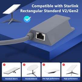 Gugxiom Starlink Ethernet Adapter,Starlink V2 Ethernet Adapter with RJ45 Connectors,Rectangle Satellite Internet Adapter for Smart TVs, Computers or Network-Connected Devices