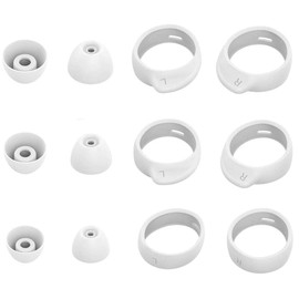 ALXCD Eartips Kit Replacement for Galaxy Buds+ Plus Headphone, S/M/L 3 Pairs Earhooks, S/M/L 3 Pairs Silicone Ear Tips, Compatible with Galaxy Buds+ Plus SM-R175, New White 6+6