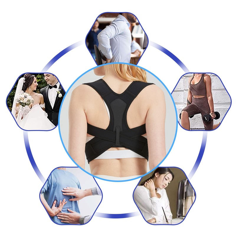 姿勢ベルト 猫背ベルト ZSZBACE姿勢サポーター 背筋ベルト 背中用サポーター 猫背姿勢サポーター 通気 脱着簡単 巻き肩 肩甲骨サポータ