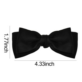 Black Hair Bows for Girls Plaid Cat Ears Hair Clip for Women 2Pcs 3D Fashion Hair Accessories for Adults Bowknot Hair Clips for Women 4" Hair Barrettes for Kids Double Layer Bow Hair Clip for Teens