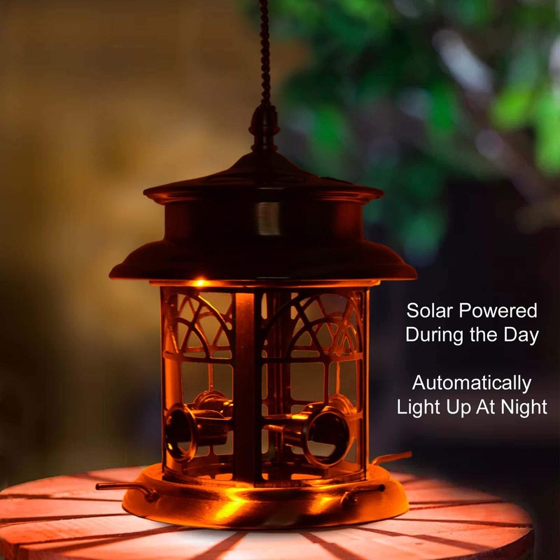 Westcharm Solar Bird Feeder for Outdoors Hanging | Waterproof Wild