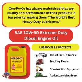 Cen-Pe-Co SAE 10W30 Extreme Duty Diesel Performance Engine Oil | Synthetic Blend | For Diesel Pick Up Trucks, Agriculture, Construction, and Trucking Equipment | (1-Gallon)