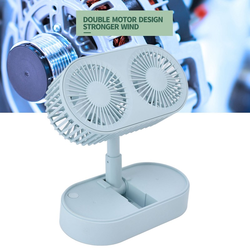 Desktop Double Fan Dual Motor 135° Angle Adjustable Handheld Fan