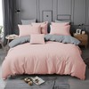J.Din Blush Pink and Grey Plain Dyed Duvet Cover -