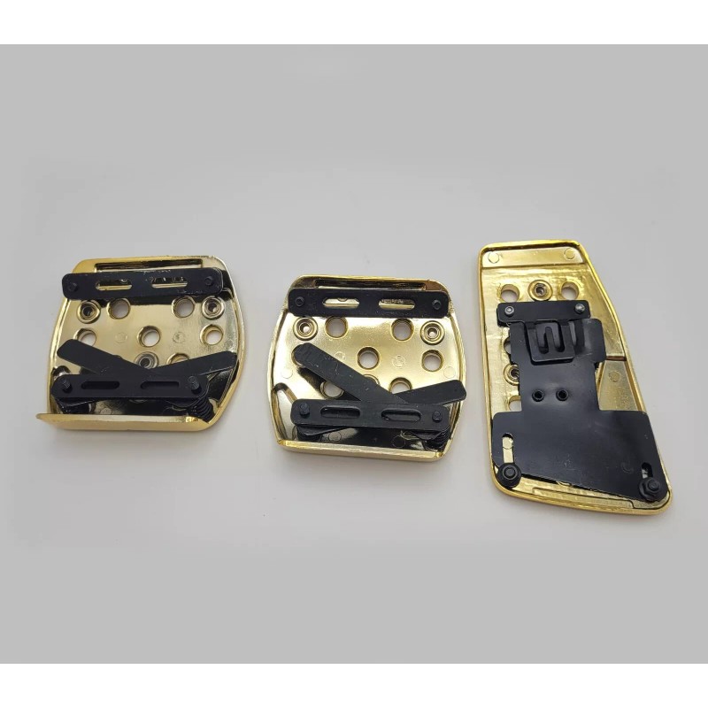 1clickautoacc 3 Pcs Wood Grain Gold Manual Car/Suv Brake Gas