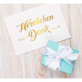 Pack of 4 Premium Thank You Cards (Folding Cards) with 4 Envelopes, Thank You, Cards, Thank You Cards, Wedding, Birth, Baby, Christening, Farewell, Birthday, Anniversary