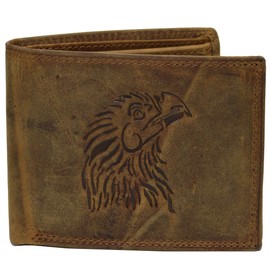 flevado Adler Men's Wallet Buffalo Leather Biker Wallet with RFID Protection Brown, brown, Classic