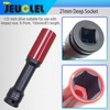 JEUCLEL 21mm 1/2"Extra-long Thin Wall Wheel Protector Impact Deep Socket,