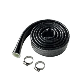 YAMAKATO 1" ID Heat Shielded Fire Thermo Armor Fire Sleeve Silicone Coated Fiberglass Heat Protection for Automotive Hose Lines & Electrical Wiring (Black, 3FT