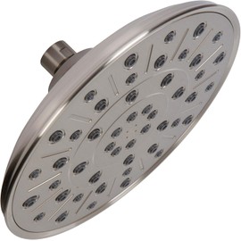 Aqua Elegante Regadera LLuviosa - Ducha Grande de Techo Grande de 20 cm con Boquillas Autolimpiantes, Alto Flujo, Fácil Instalación, Junta Esférica de Latón Ajustable - 9.5 LPM - Níquel Cepillado