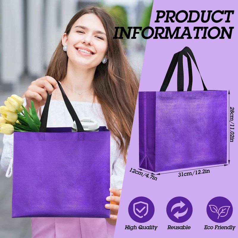 Eccliy 80 Pcs Reusable Gift Bags Set Glossy Grocery Gift