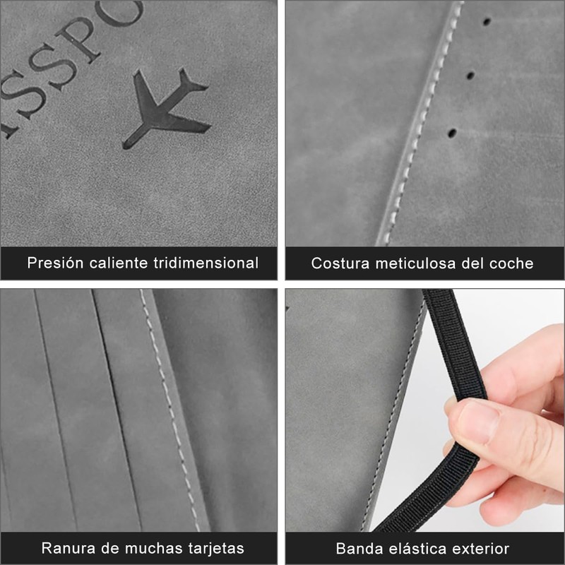 DQST 2 PACK Cartera para Pasaporte RFID, Pasaporte Funda para
