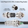 QIANRENON Gold Plated GX16 4 Pole Aviation Plug Socket GX16