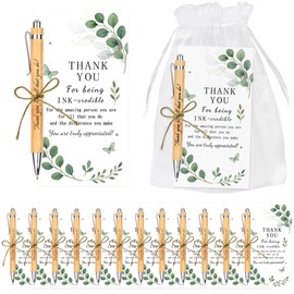 12 Sets Thank You Gift,Employee Appreciation Gifts,Thank You Gifts For Colleagues,Inspirational Bamboo Ballpoint Pen,For Colleagues Teacher Nurses Volunteer Bulk Gift,Birthday Leaving Graduation Gifts