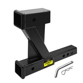 KAIRAY Double Hitch Receiver, 2 inch Trailer Dual Hitch Extension Riser, Hitch Adapter Fits for 2 inch Receiver Extender to 10 inch Max Length, 10 Inch Riser/Drop