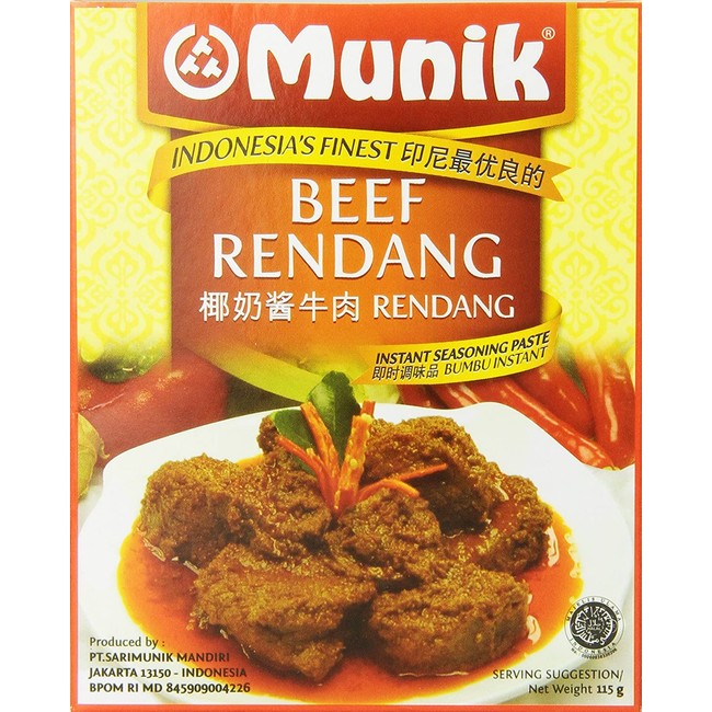 Munik Rendang Beef in Chili and Coconut Milk, 115-Gram