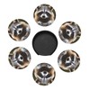 6 Pack Cute Raccoon Leather Coaster with Holder for Drinks-