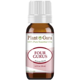 Four Gurus Essential Oil Blend 10 ml 100% Pure Natural Therapeutic Grade Blended with Clove, Cinnamon, Lemon, Rosemary Eucalyptus for Aromatherapy Diffuser and Immune Support