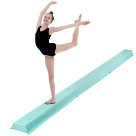 LEMY Folding Balance Beam, 9FT Anti-Slip Foam Walking Beams, Portable Gymnastics Floor Beam for Kids, Adults, Home Gym, Training, Green