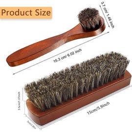 Horsehair Shoe Brush, 2Pcs Soft Horsehair Shoe Polishing Brush,Horse Hair Shoe Cleaning Brush,Horsehair Shine Shoes Brush,Horse Hair Shoe Brush,Soft Shoe Brush Shoe Shine Brush for Buffing Polishing