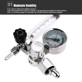 Argon Regulator with Flow Meter, 0-25MPA Mig Gas Bottle Regulator with Pressure Gauge Mig Welder Pressure Regulator, for TIG Argon Arc Welding Mig Welding Accessories G5/8