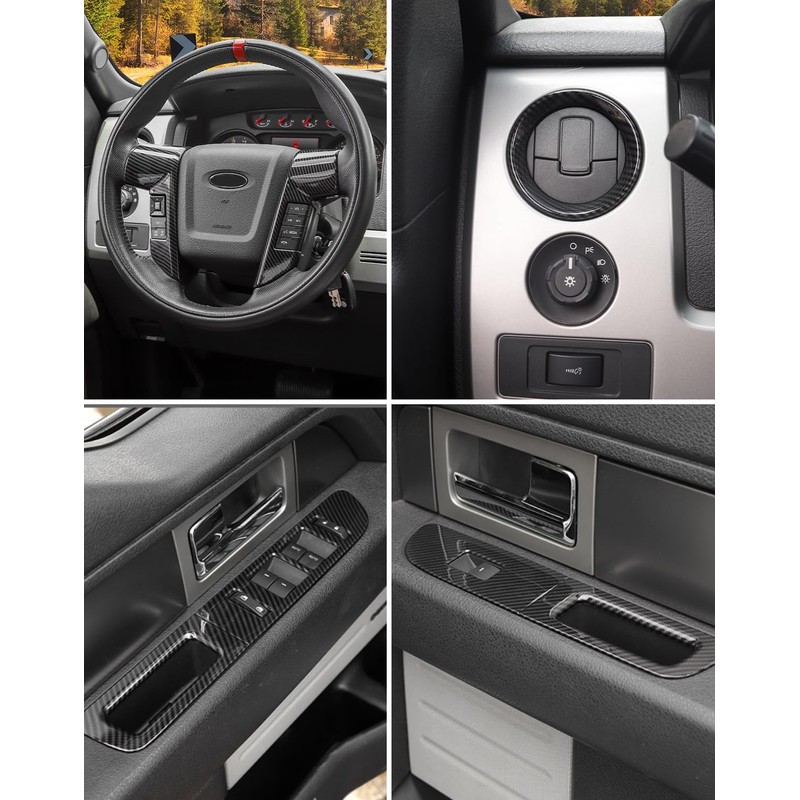 Carbon Fiber Interior Trim Kits Compatible with Ford F150 Raptor