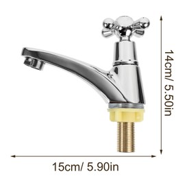 1 Pair Metal Water Tap Replacement Silver Basin Tap Faucet Short Spout Faucet Mop Sink Faucet Abs Water Faucet Retro Single Hole Faucet for Bathroom Basin Hot Water Cold Water Tap(Zinc Alloy)