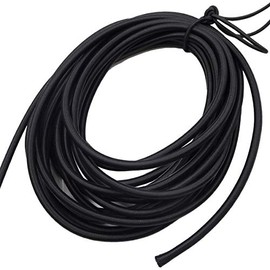 EKEV 1/4" × 25 ft Elastic Shock Cord Bungee Ropes - Black Heavy Crafting Stretch String from 10 25 50 & 100 Foot Lengths