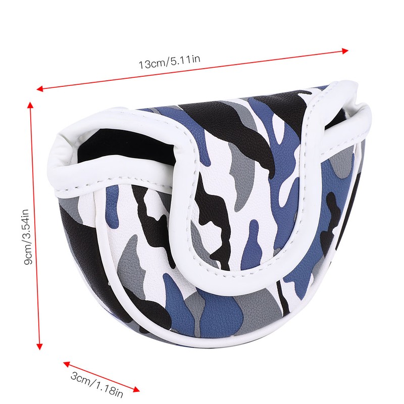 PU Leather Camouflage Semicircular Waterproof Magnetic Buckle Golf Putter Head
