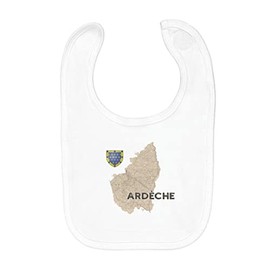 Fabulous Ardèche 07 Department Privas Carte Ancienne Rhône Alpes Organic Cotton Baby Bib, White