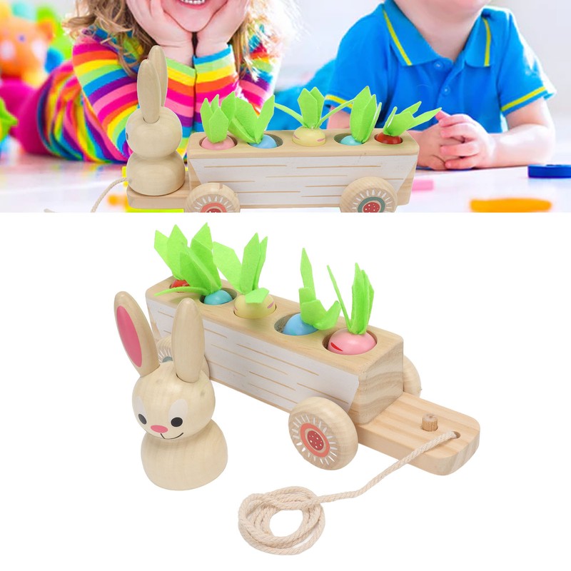 Toddler Radish Matching Car Toy Baby Safe Infant Robust Wooden